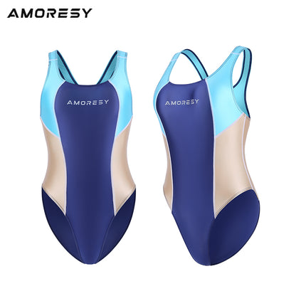 AMORESY阿芙罗狄蒂系列彩色拼接竞技泳衣