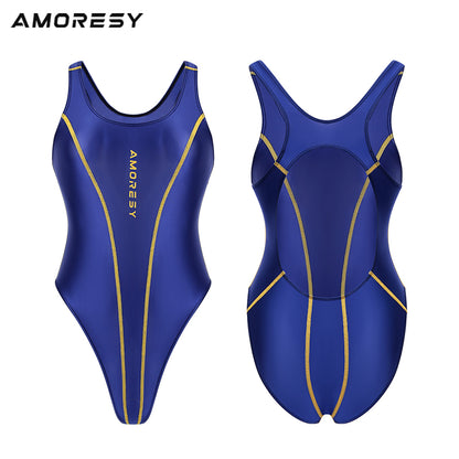 Gaea B Series High-Leg Backless Swimsuit Leotard Swimsuit Leotard - AMORESY