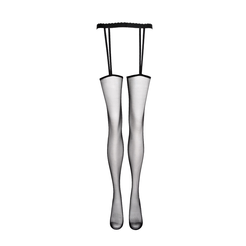 Alluriti Thigh-High Stockings and Garter Belt - AMORESY