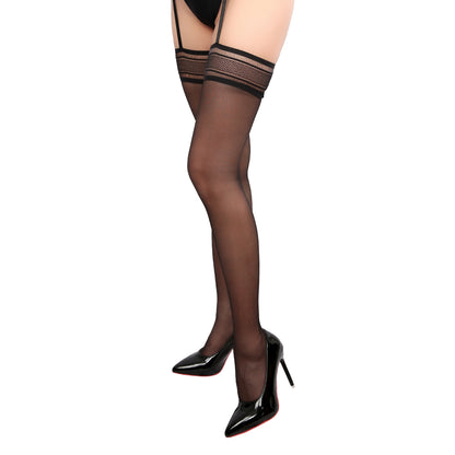 Charismati Thigh-High Matte Stockings & Garter Belt