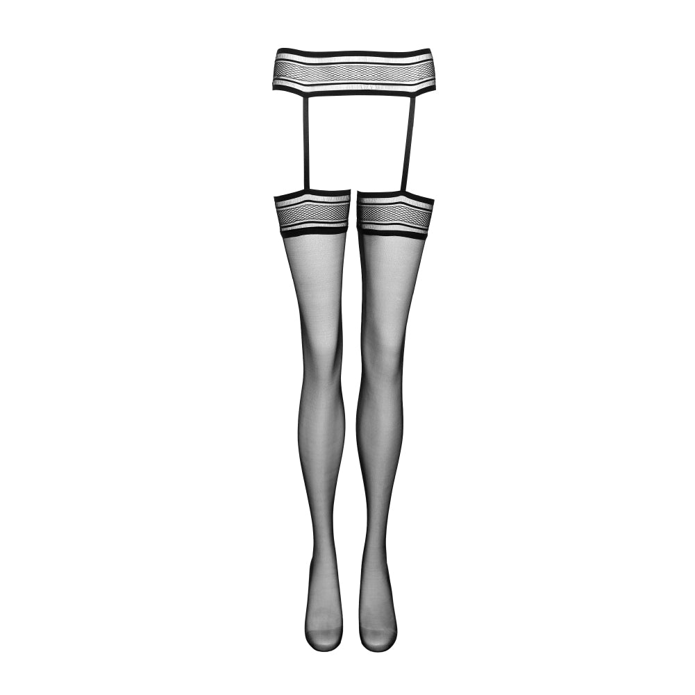 Charismati Thigh-High Matte Stockings & Garter Belt