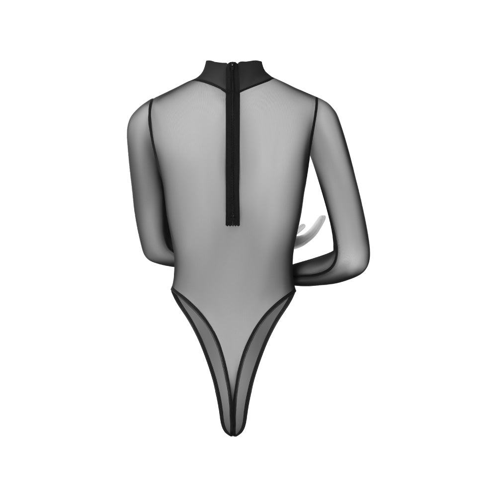 Amaziti Super High-Leg Thong Sheer Bodysuit