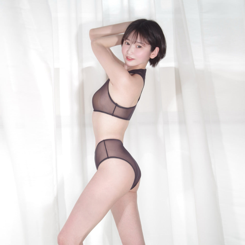 Cheekiti Sheer Racerback Crop-Top & Brief Set