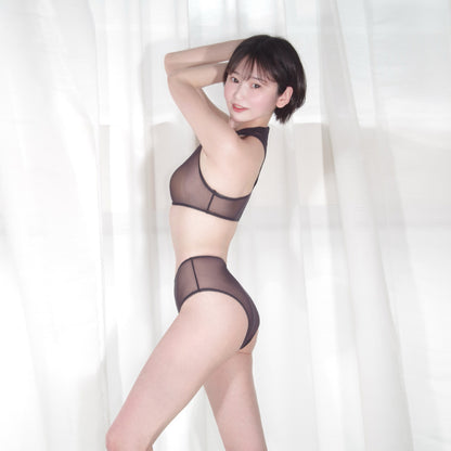 Cheekiti Sheer Racerback Crop-Top & Brief Set