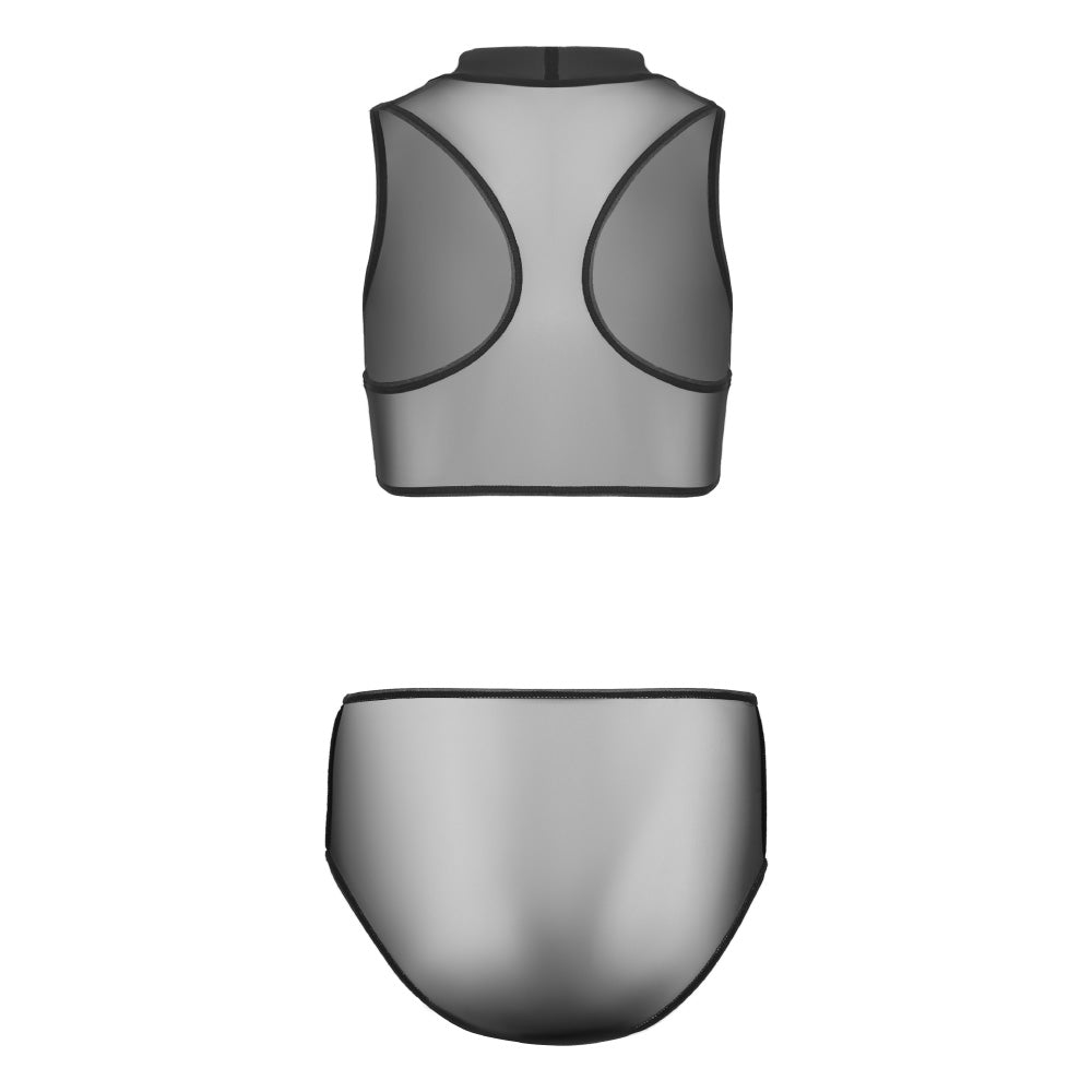 Cheekiti Sheer Racerback Crop-Top & Brief Set