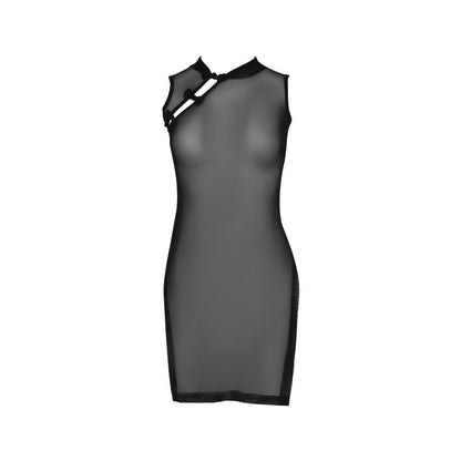 Oti Sheer Cheongsam High-Slit Dress