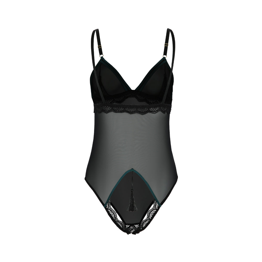 Opaciti Sheer Crotchless Tasseled Bodysuit