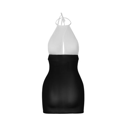 Tasti Halterneck Backless Sheer Mini Dress