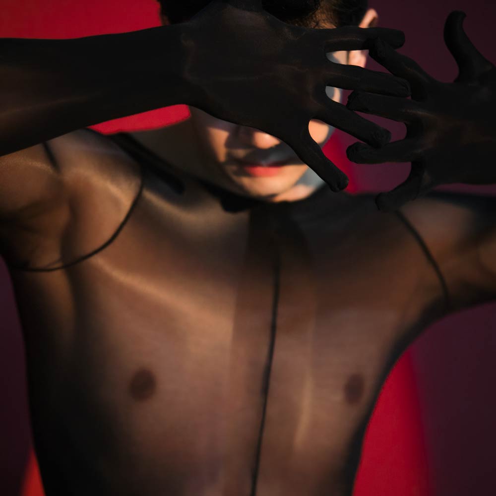 Velociti Men's Sheer Ultra-Shiny Footed Bodysuit