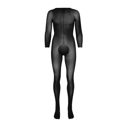 Velociti Men's Sheer Ultra-Shiny Footed Bodysuit
