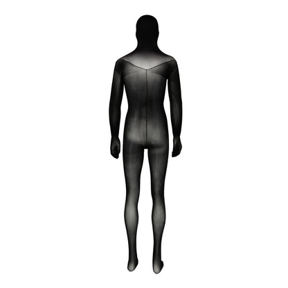 Vigilanti Hooded Ultra-Shiny Men's Sheer Bodysuit