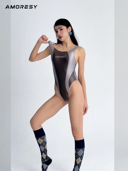 Vellustre B-Series High-Leg Backless Swimsuit Leotard