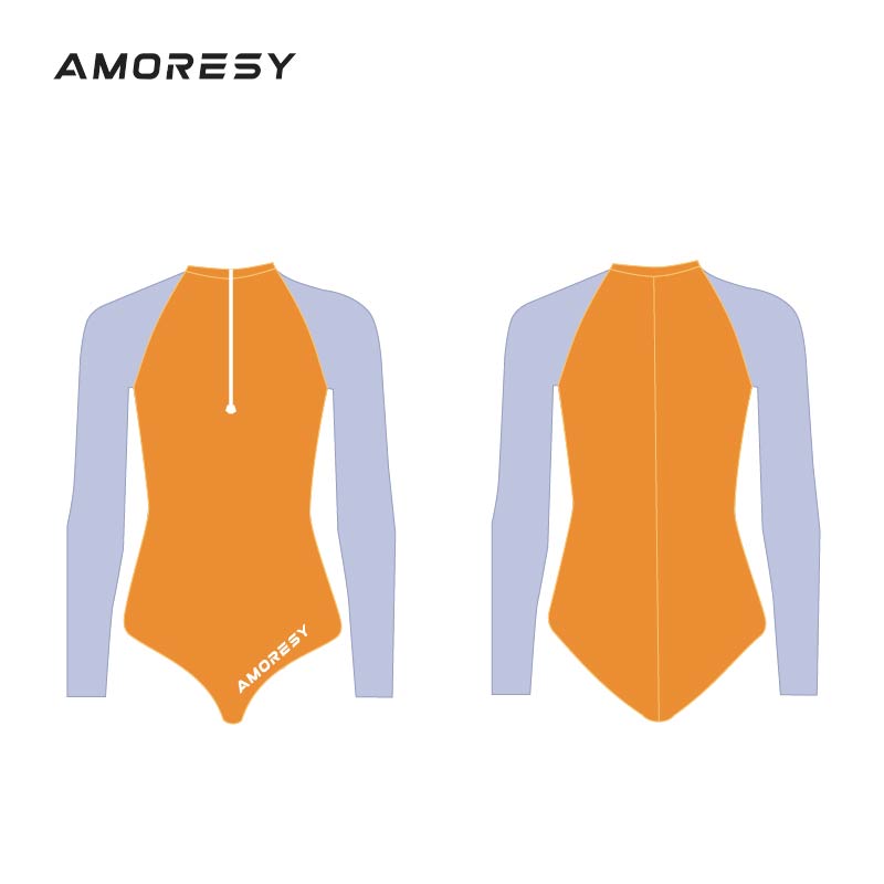 Valoria Front-Zip High-Leg Swimsuit Leotard - AMORESY