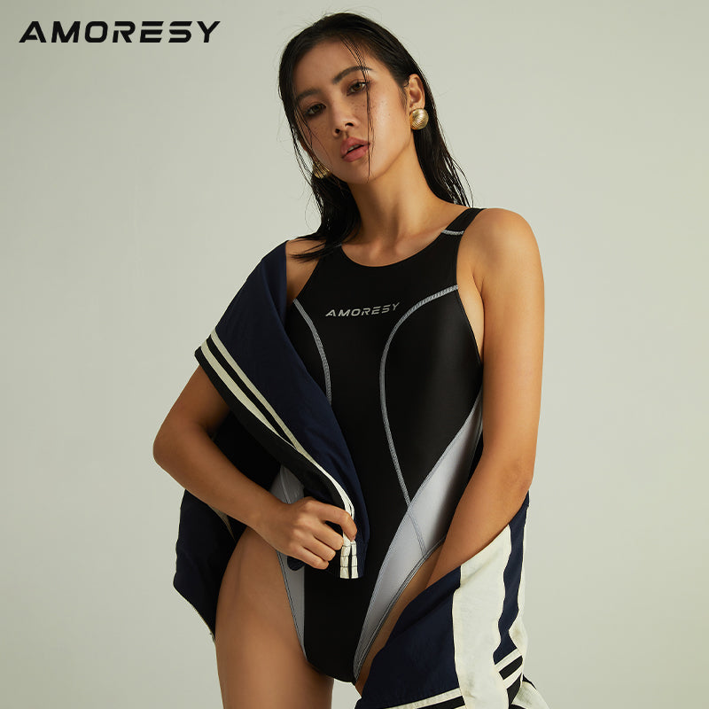 Elysia Super High-Leg Backless Swimsuit Leotard - AMORESY