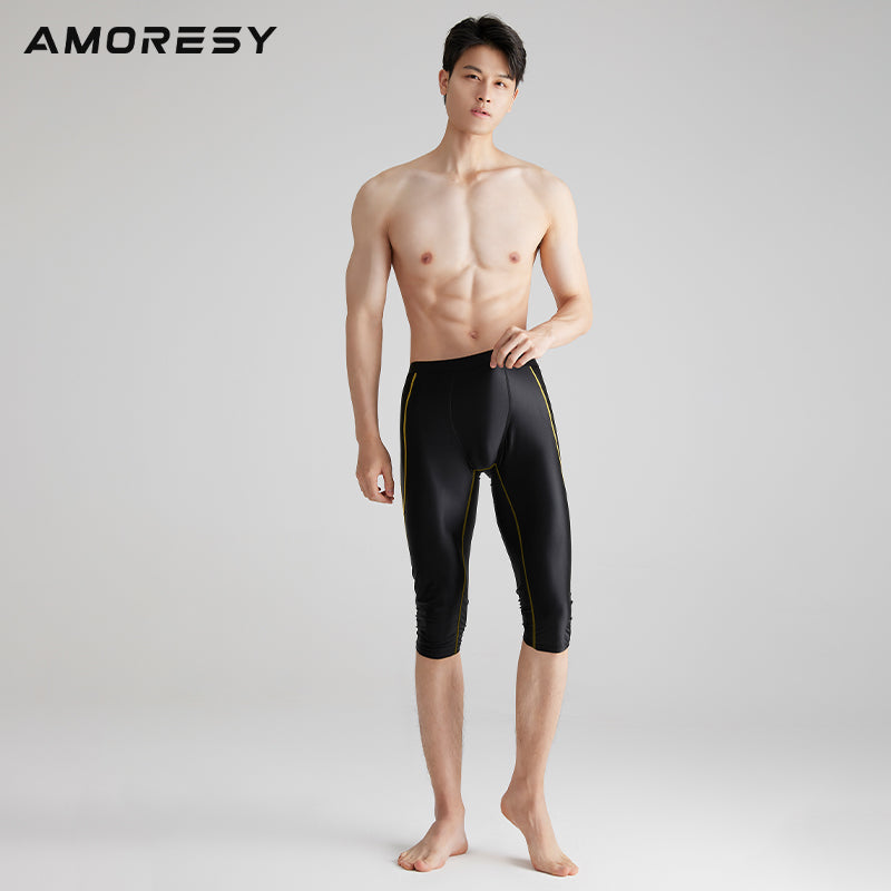 AMORESY アレスシリーズ メンズ フィットネス スポーツ クロップドパンツ