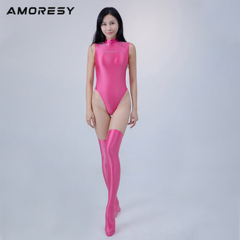 Eris A Series Super High-Leg Swimsuit Leotard Rose red / M - AMORESY